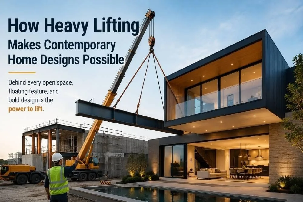 Heavy Lifting Makes Contemporary Home Designs Possible