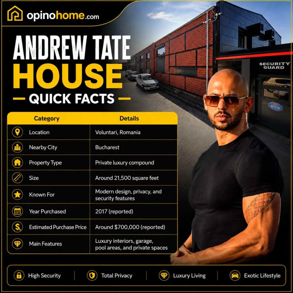 Andrew Tate House: Inside His Romania Mansion & Luxury Life 2 Andrew Tate House Details