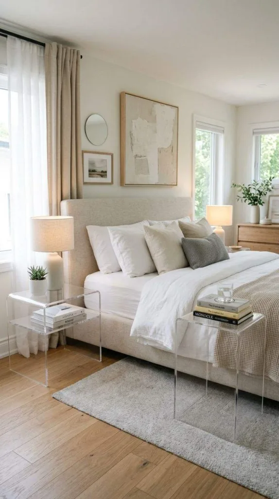 Acrylic side tables bedroom