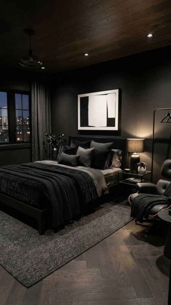Black Bedroom for a Bold Modern Retreat 11 Black Monochrome Styling