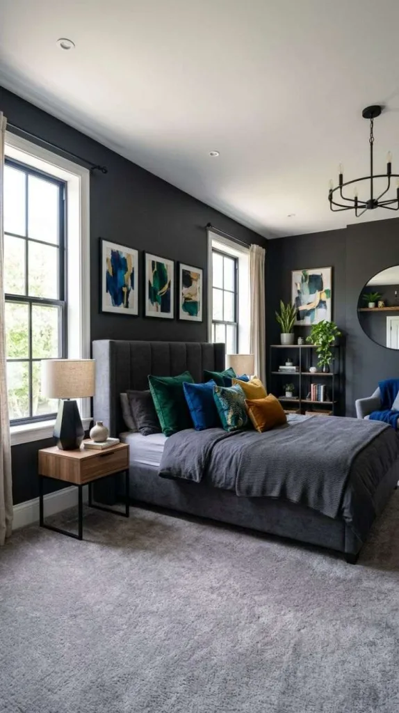 These Grey Bedroom Ideas That Designers Always Recommend 4 Charcoal Along Bold Accents