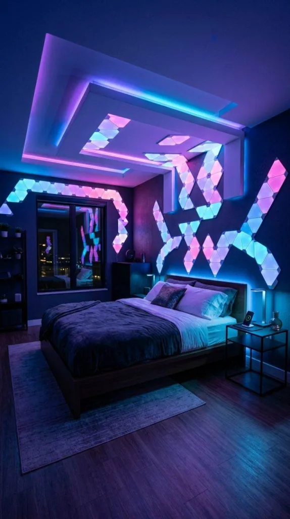 LED Lights Bedroom That Completely Change the Mood 3 Color Changing LED Panels