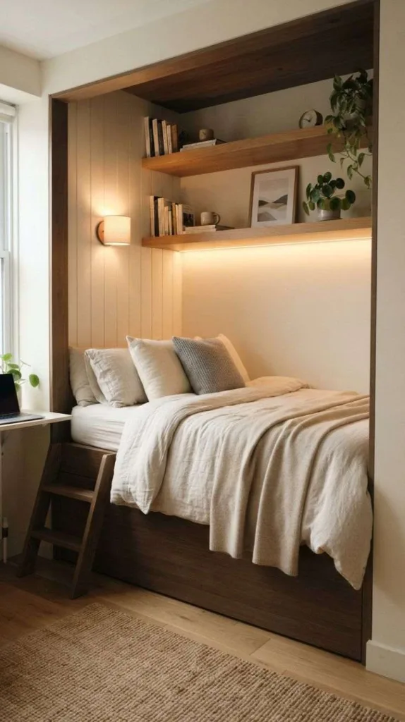 10 Bedroom Ideas for Small Rooms That Maximize Every Inch 3 Corner Capsule Bedroom