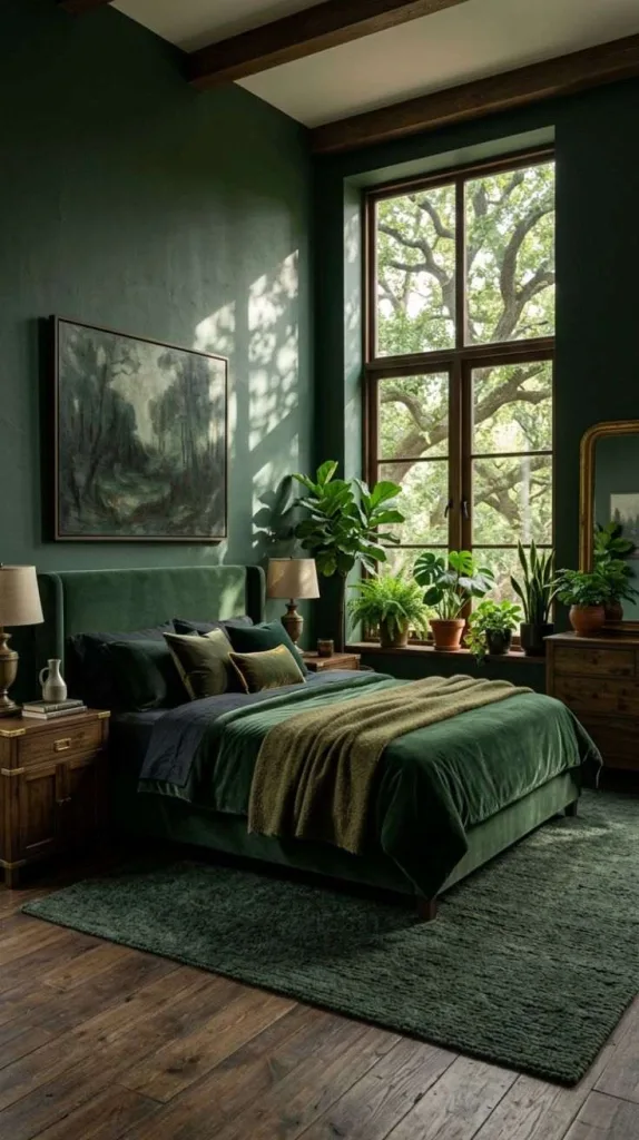 Dark Green Bedroom Ideas for a Cozy Elegant Retreat 12 Deep Woodland Layers