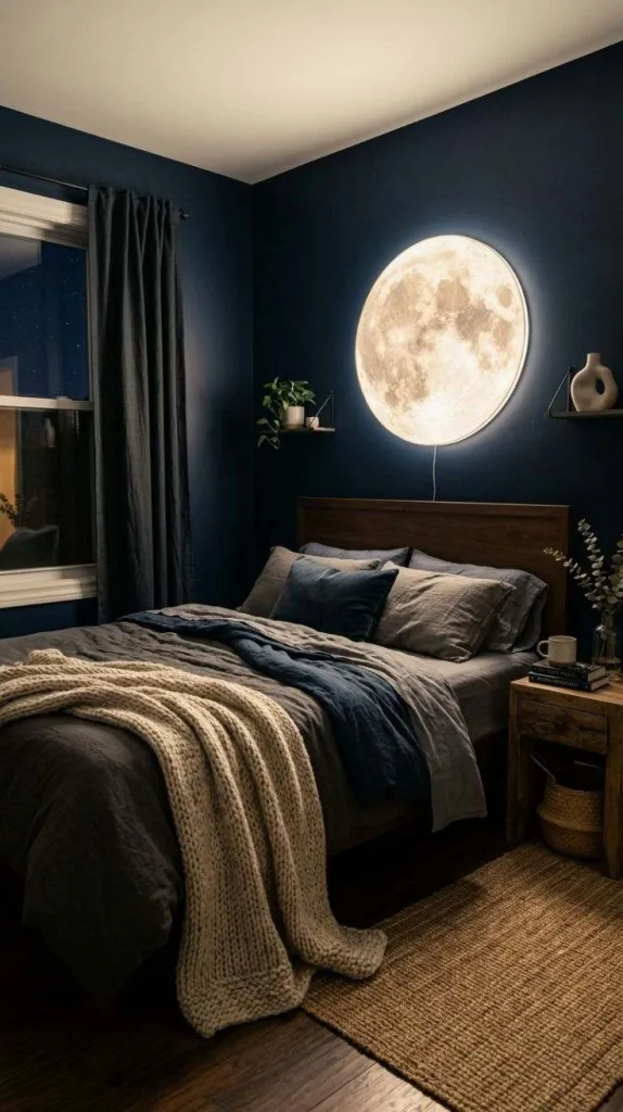 Bedroom Lighting Ideas for a Cozy Stylish Space 12 Dramatic Moon Accent Light