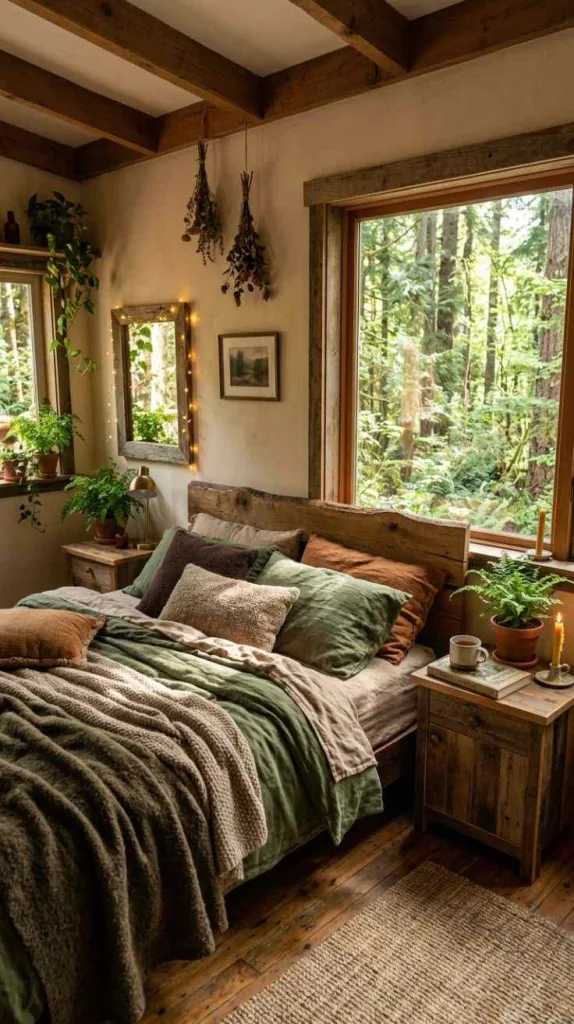 Cozy Bedroom Aesthetic for a Warm Dreamy Retreat 8 Earthy Woodland Escape
