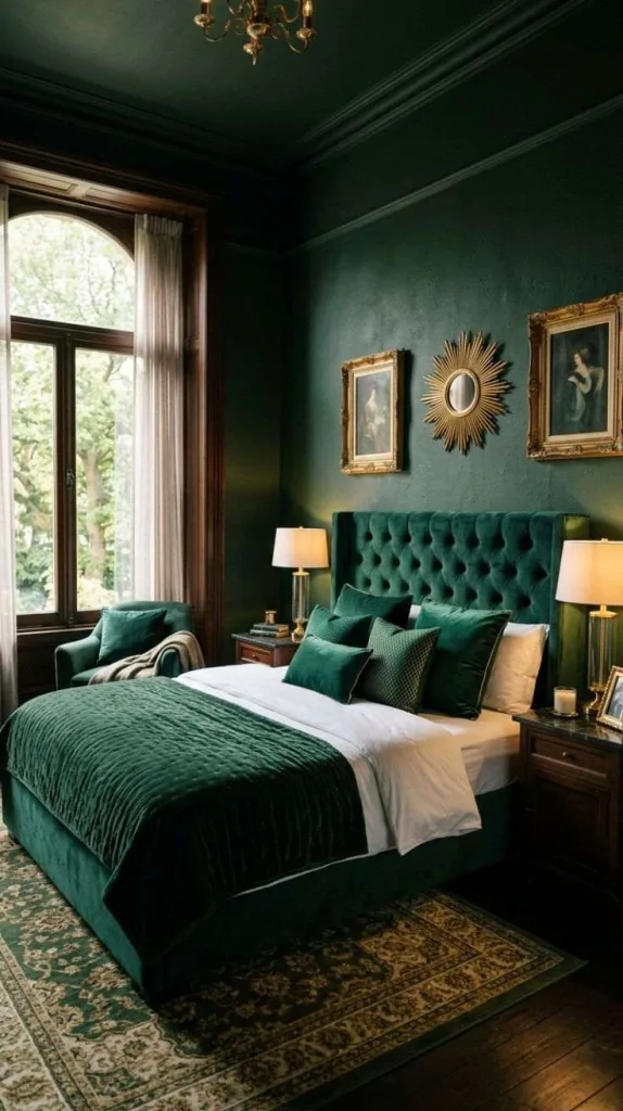Dark Green Bedroom Ideas for a Cozy Elegant Retreat 4 Emerald Velvet Retreat