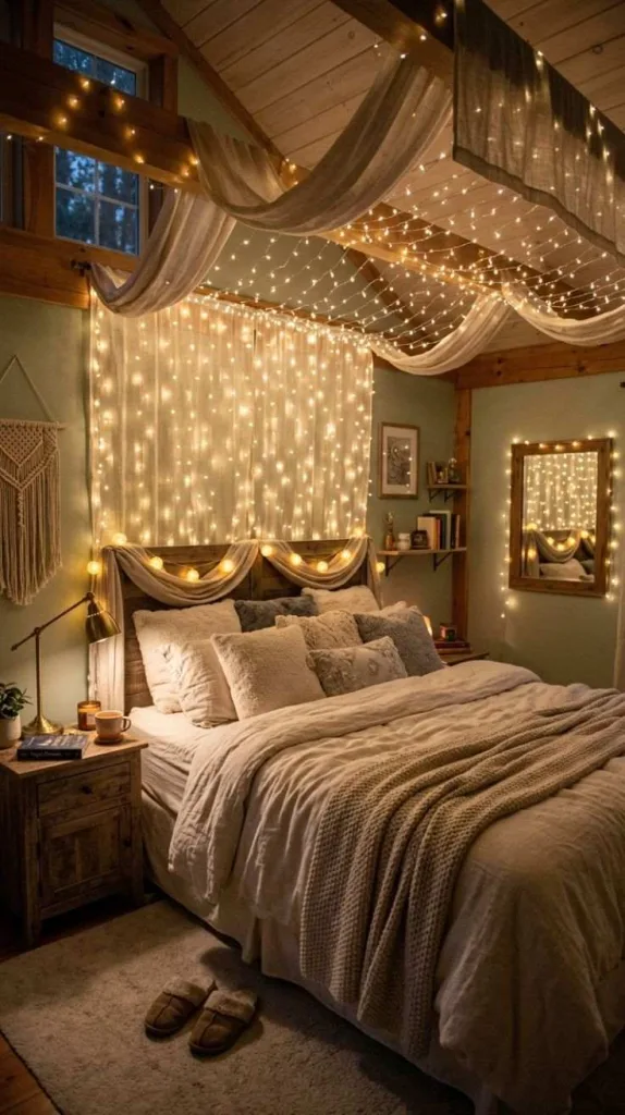 Fairy Light Ceiling Curtain