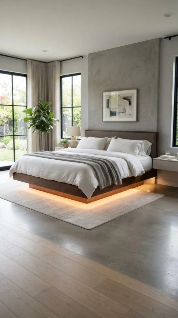 Floating Bed Frame Design