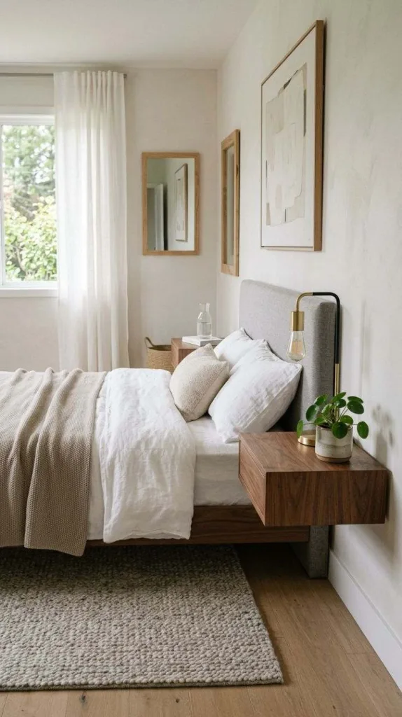 Floating Wood Side Table