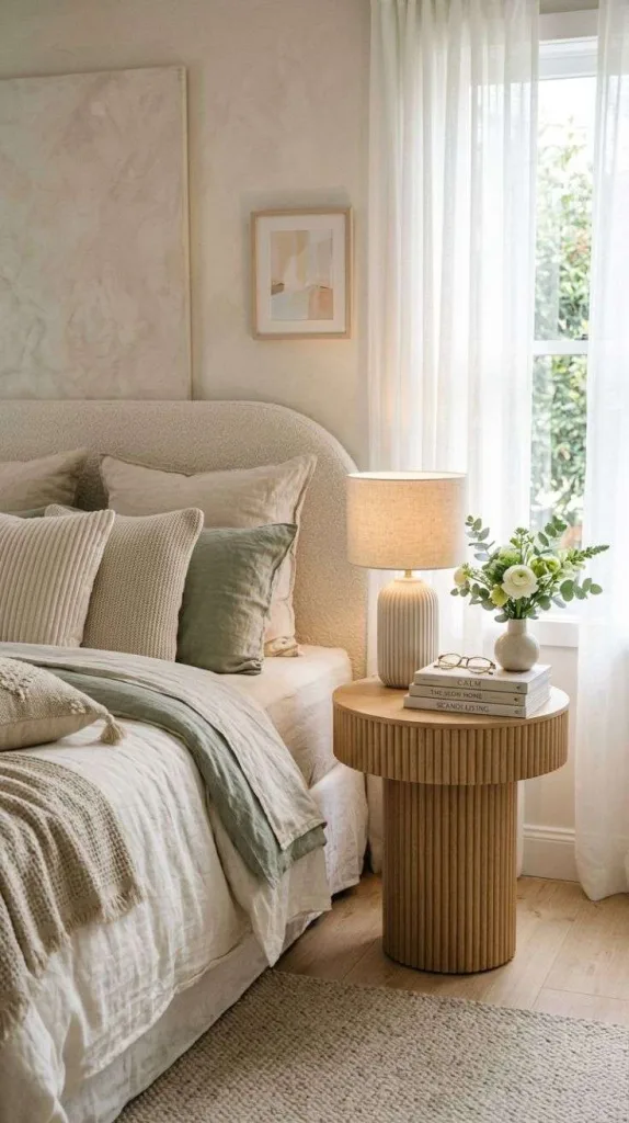 Fluted Pedestal Side Table