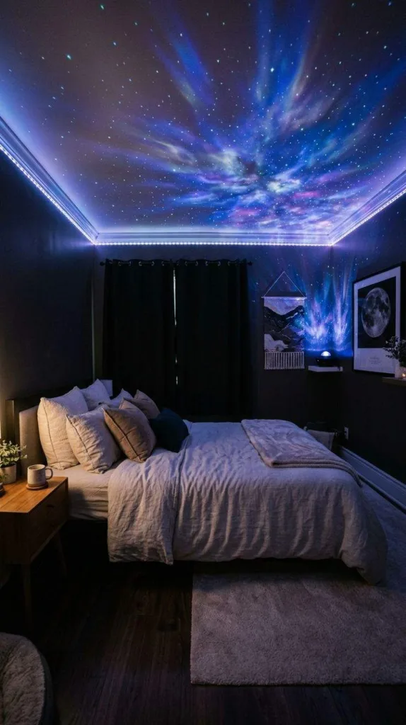 LED Lights Bedroom That Completely Change the Mood 12 Galaxy Projection Corner
