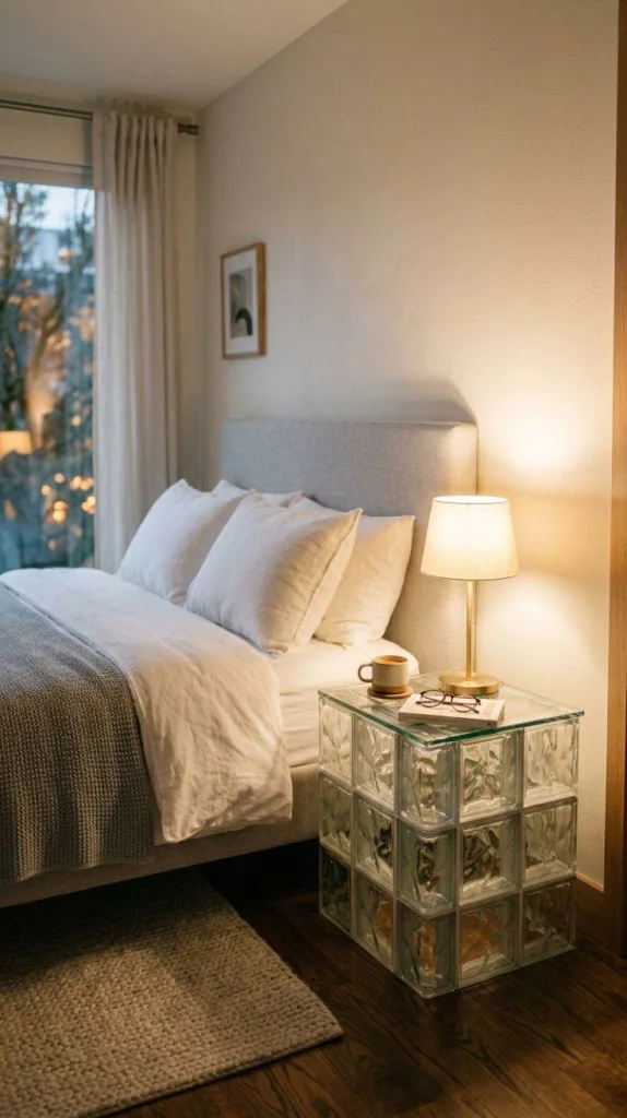 Glass Block Side Table