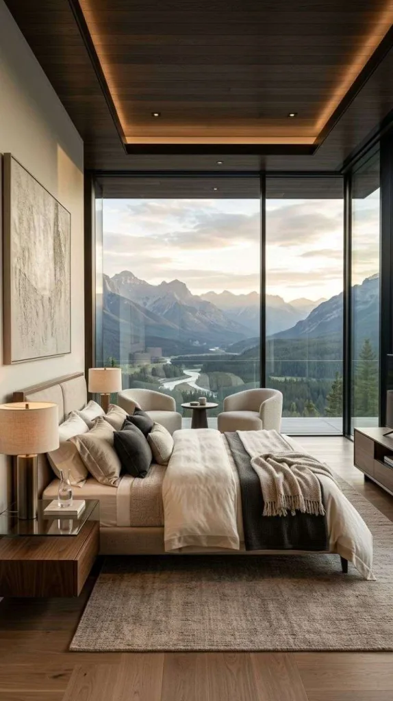 Glass Wall Bedroom