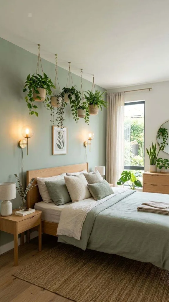 Bedroom Makeover Ideas for a Cozy Stylish Space 9 Hanging Plants With Sconces
