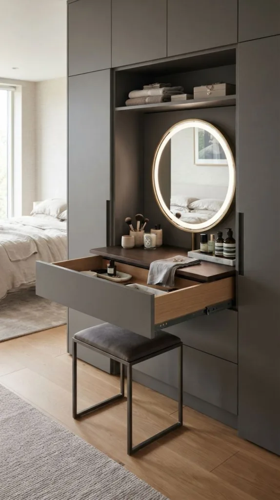 My Favorite Vanity Ideas Bedroom Right Now 6 Hidden Pull-Out Vanity