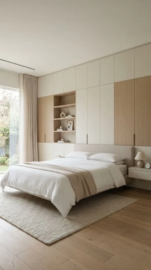 10 Minimalist Bedroom for a Stylish Home Space 11 Hidden Storage Wall Design