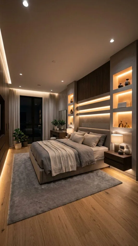 LED Lights Bedroom That Completely Change the Mood 6 Illuminated Wall Niches