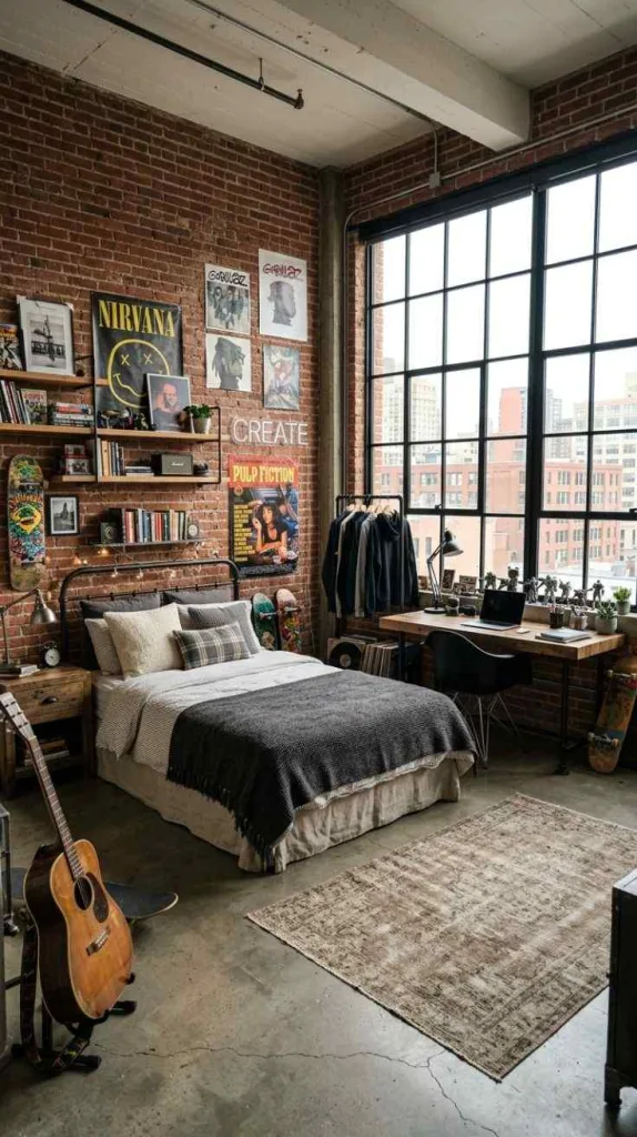 Industrial Loft Bedroom