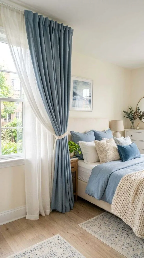 Bedroom Makeover Ideas for a Cozy Stylish Space 4 Layered Double Window Curtains