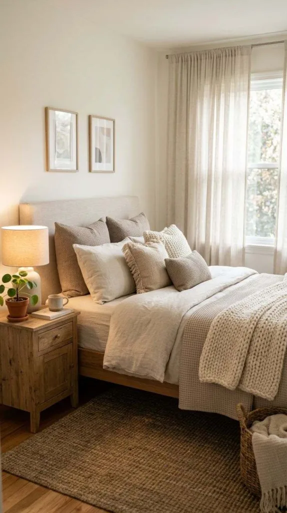 Bedroom Makeover Ideas for a Cozy Stylish Space 6 Layered Neutral Bedding