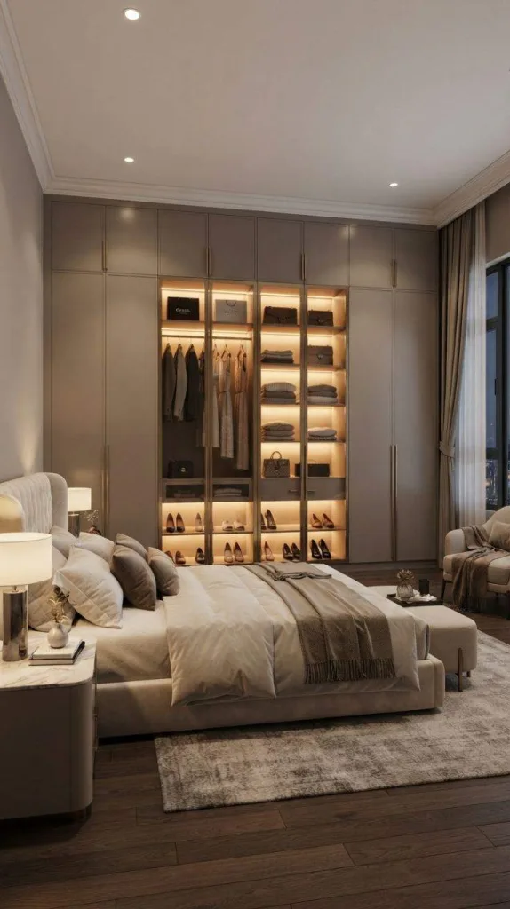 9+ Bedroom Ideas for a Stylish and Cozy Space 6 Luxury Built-In Wardrobe Bedroom