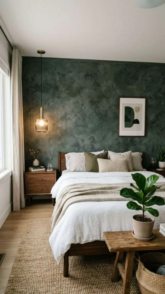 Bedroom Makeover Ideas for a Cozy Stylish Space 7 Moody Limewash Accent Wall