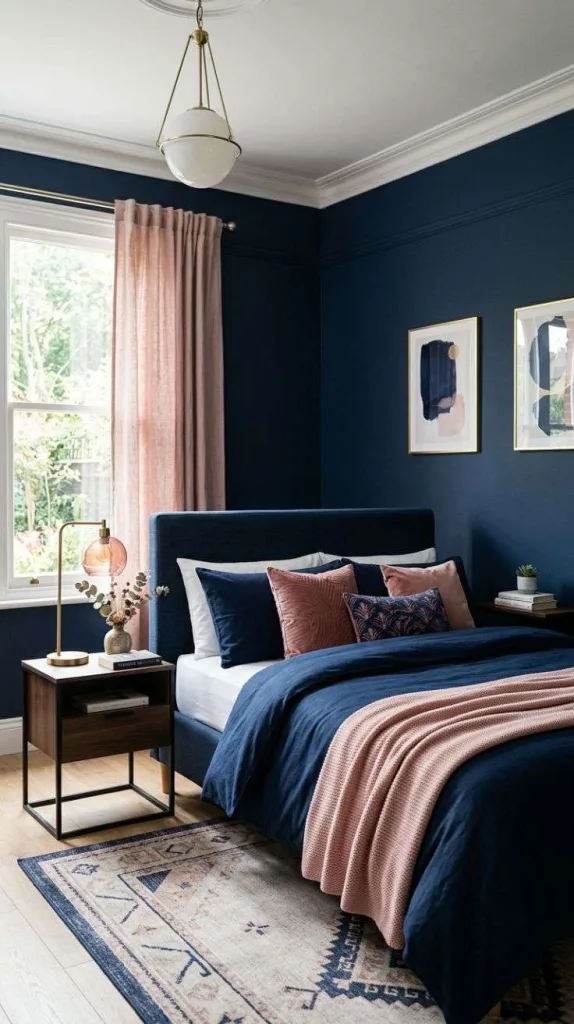 Navy with Dusty Rose Accent