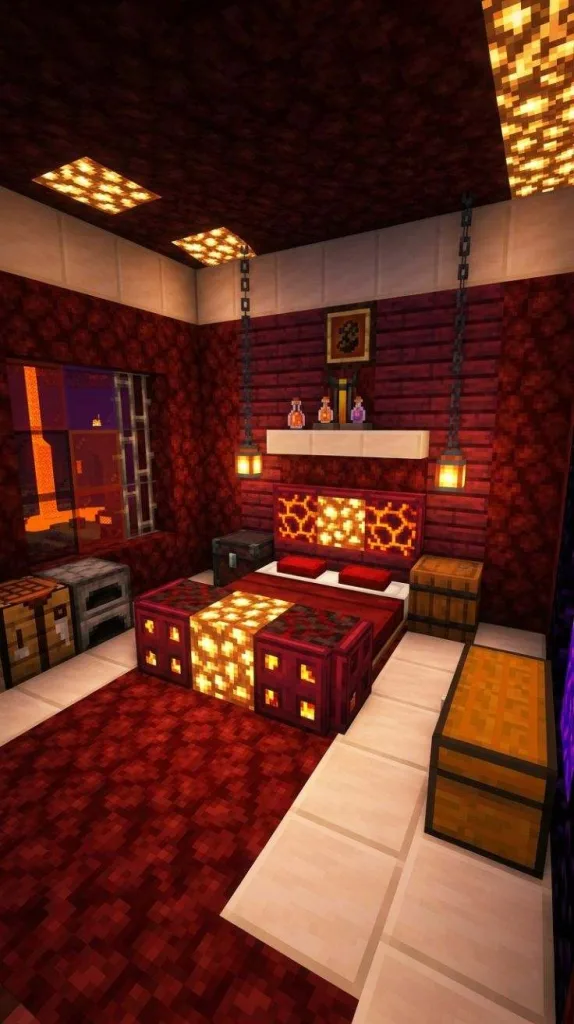 The Coolest Minecraft Bedroom Setups We've Ever Seen 6 Nether Realm Haven
