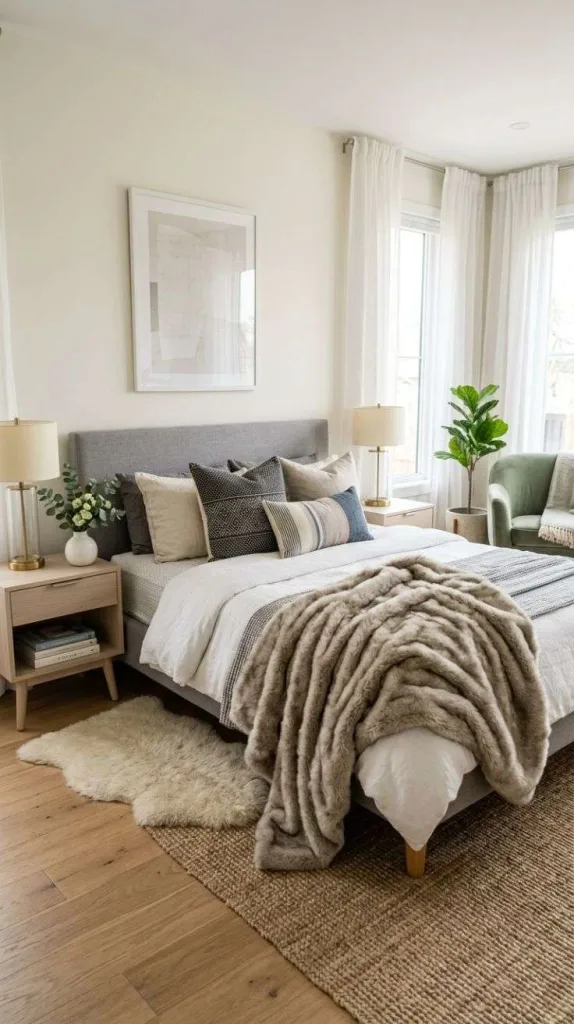 Bedroom Makeover Ideas for a Cozy Stylish Space 5 Plush Faux Fur Throw