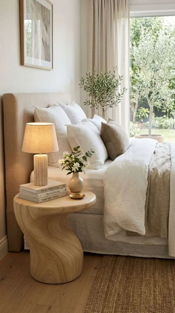 Sculptural Stone Side Table