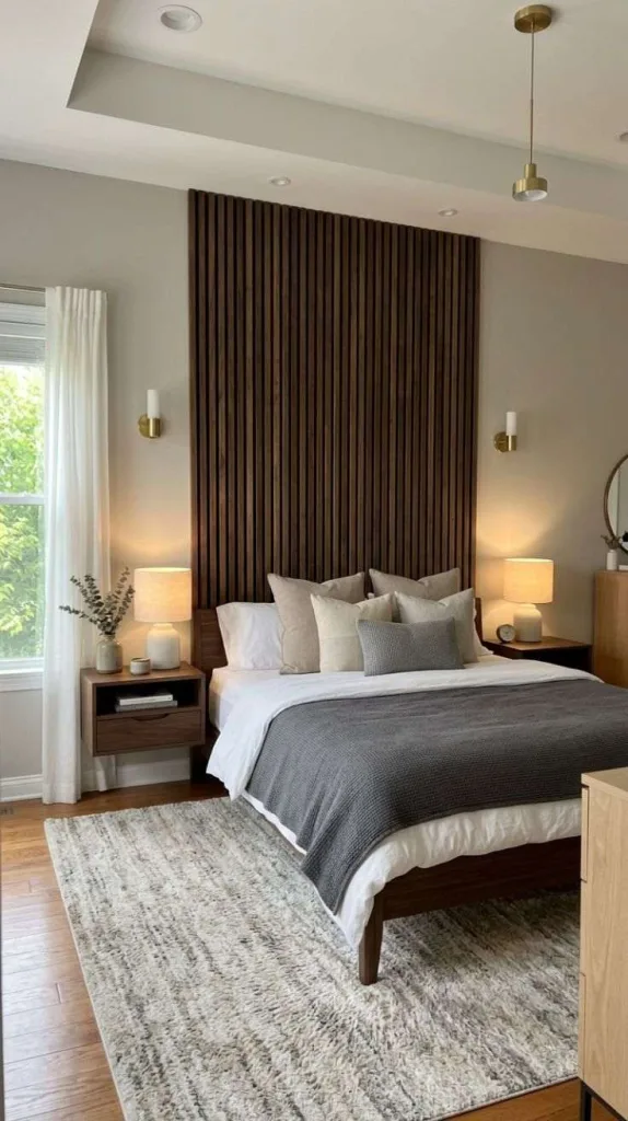 These Wall Decor Bedroom Ideas Make Blank Walls Look Beautiful 6 Vertical Slat Accent