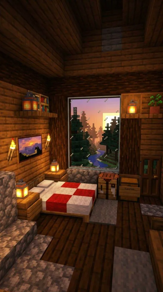 The Coolest Minecraft Bedroom Setups We've Ever Seen 5 Woodland Cabin Escape