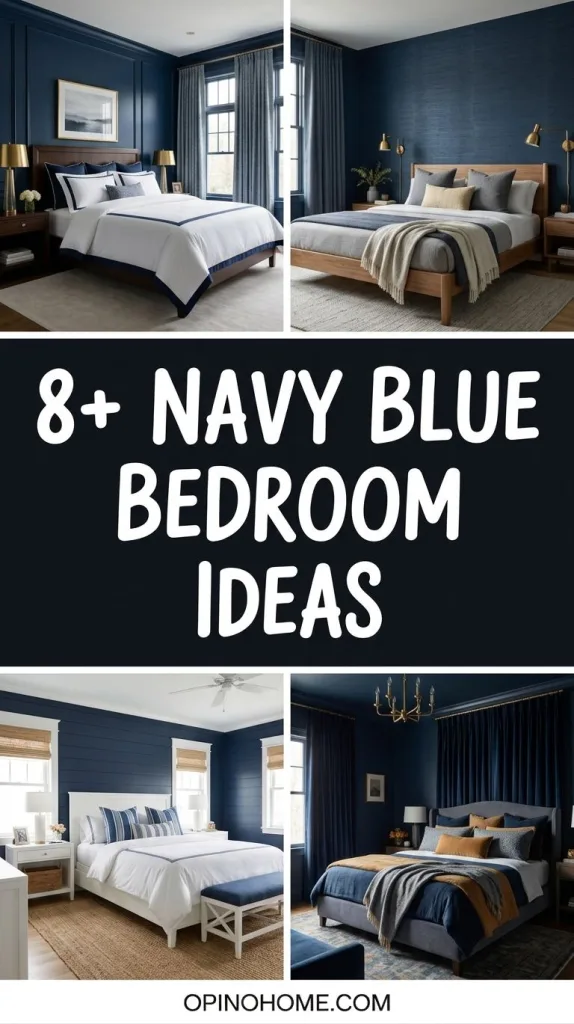 Navy Blue Bedroom 