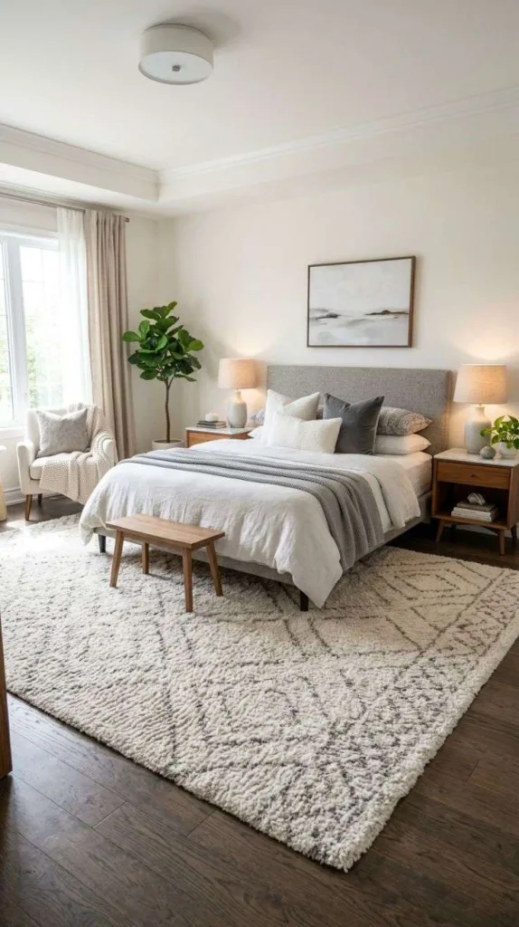 How to Decorate a Bedroom for a Cozy Stylish Retreat 10 Add A Large Area Rug