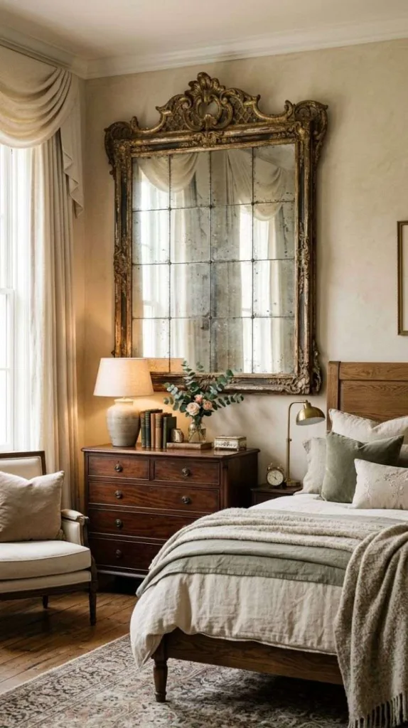 Bedroom Mirror Ideas for a Stylish Bright Bedroom 10 Antique Panel Mirror