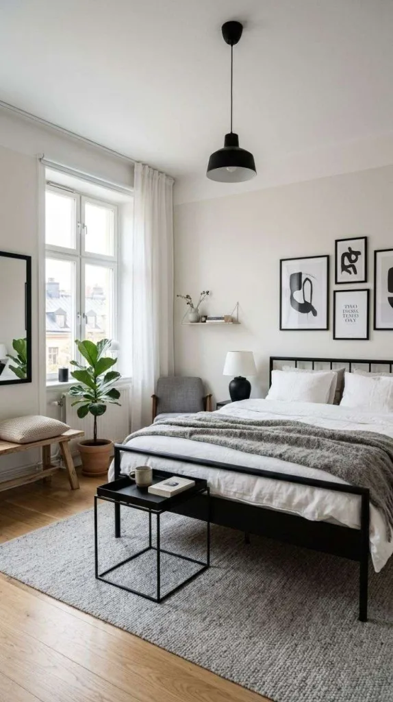 Stockholm Bedroom Ideas for a Cozy Nordic-Inspired Retreat 10 Black Accent Details