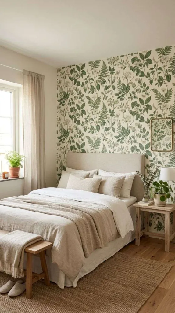 Bedroom Background Ideas for a Stylish Cozy Space 9 Botanical Wallpaper Design