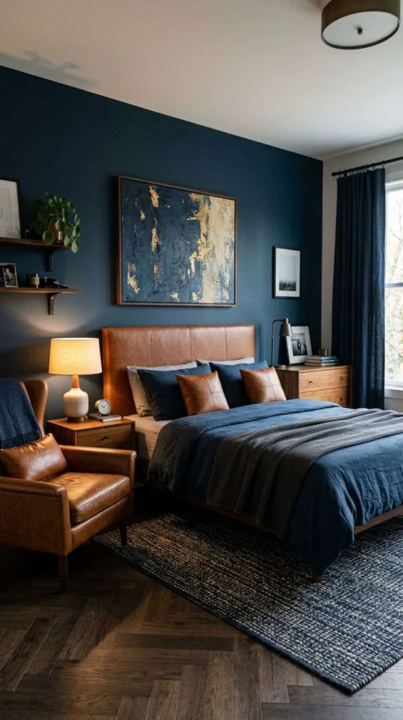 Masculine Bedroom Ideas for a Stylish Modern Retreat 4 Cognac And Ink Bedroom