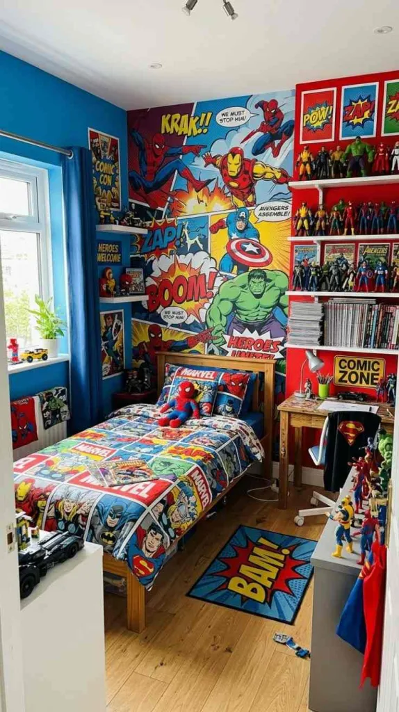 Boy Bedroom Ideas for a Stylish and Cozy Space 9 Comic Book Decor