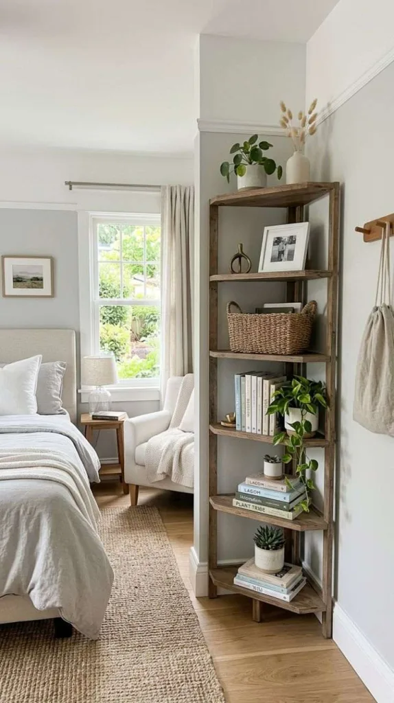 Room Organization Bedroom Ideas for a Tidy Stylish Space 11 Corner Shelf Organization