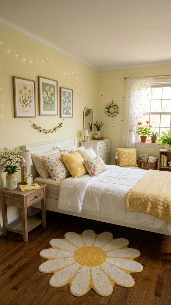Cute Bedroom Ideas for a Cozy Dreamy Space 7 Daisy Inspired Decor
