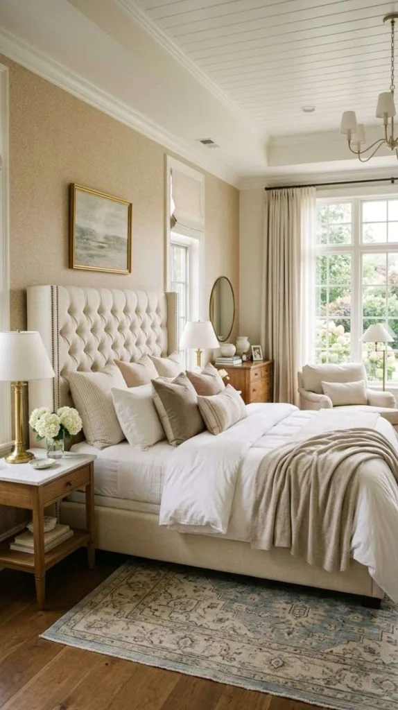 Nancy Meyers Bedroom Ideas for a Cozy Classic Retreat 4 Elegant Upholstered Headboard