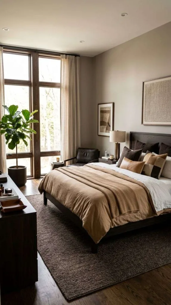 Masculine Bedroom Ideas for a Stylish Modern Retreat 10 Espresso And Camel Palette