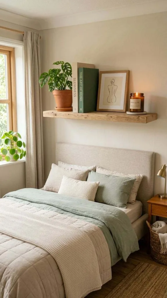 Small Bedroom Decor Ideas for Cozy Stylish Spaces 4 Floating Shelf Styling