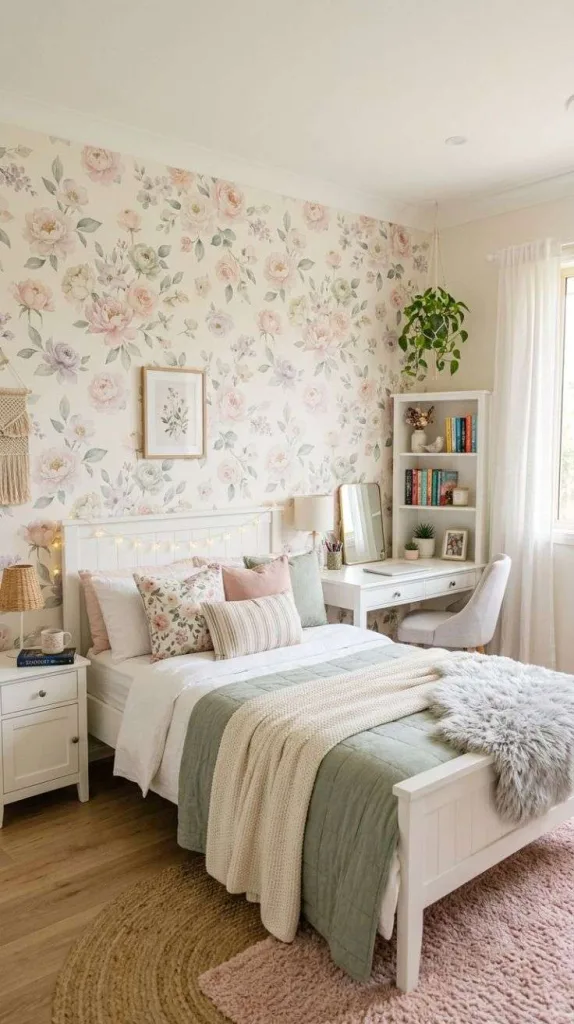 Floral Accent Wallpaper