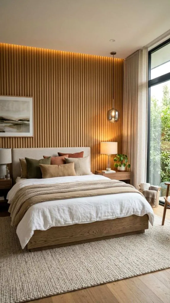 Fluted Wood Feature Wall