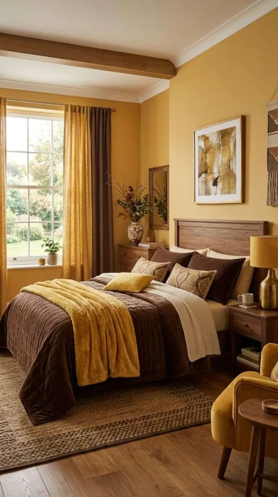 Golden Yellow And Chocolate Brown