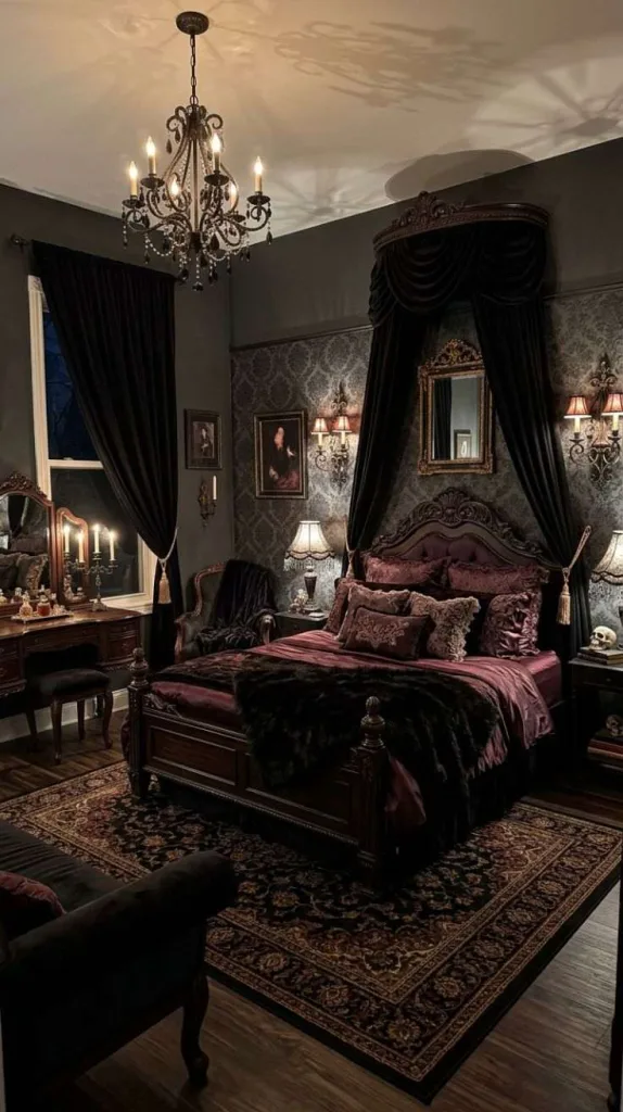 Gothic Glam Bedroom Design