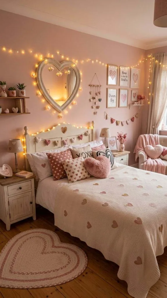 Cute Bedroom Ideas for a Cozy Dreamy Space 8 Heart Shaped Accents